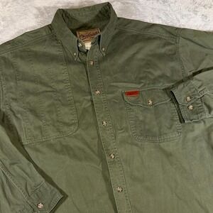 Y2K Vintage Woolrich Button-Up Utility Shirt | Olive Green | 2XL